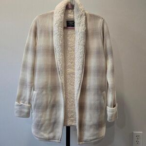 Abercrombie & Fitch Cream Plaid Jacket
